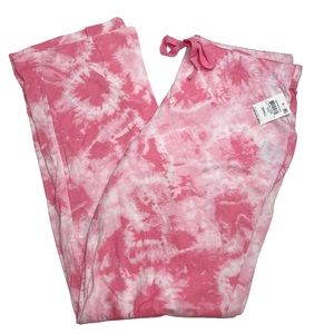 Jenni Printed Pajama Pants Pink Tie Dye Small